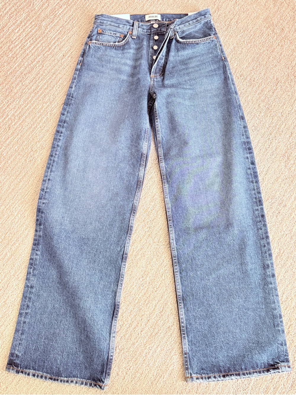 Agolde Women's Wide-Leg Jeans in Medium Blue Wash